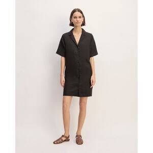 Everlane 100% Linen Black Button Shirtdress Minimalist Ethical Capsule Medium